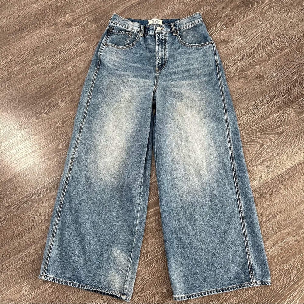 WE THE FREE PEOPLE Wide-Leg CROPPED JEANS
